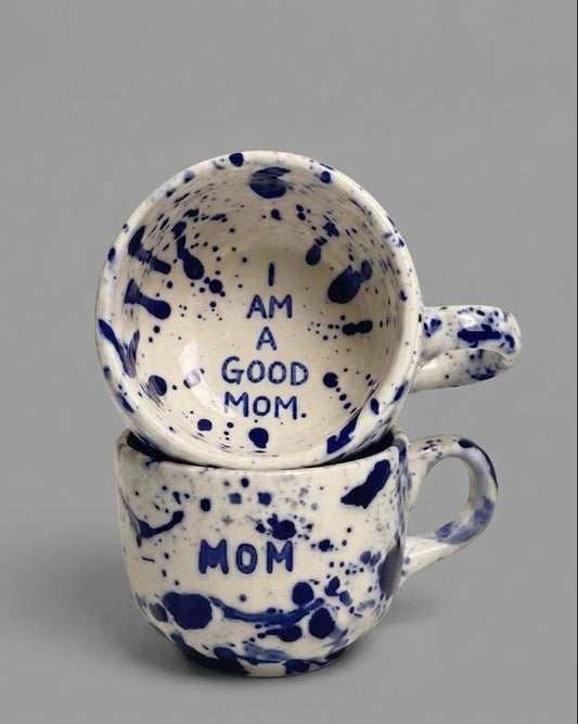 Blue Speckle Mom Cup - I AM A GOOD MOM