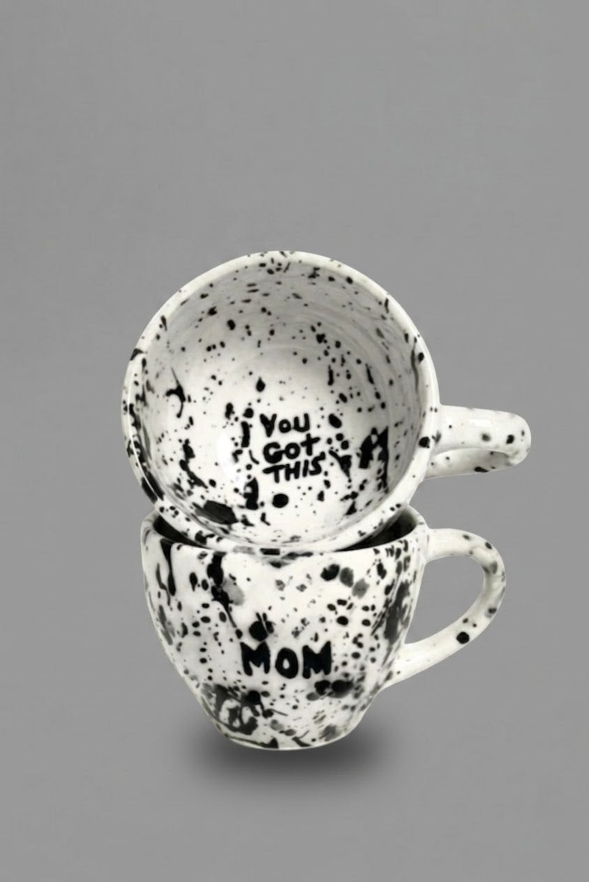 Black Speckle Mom Cup- YOU GOT THIS